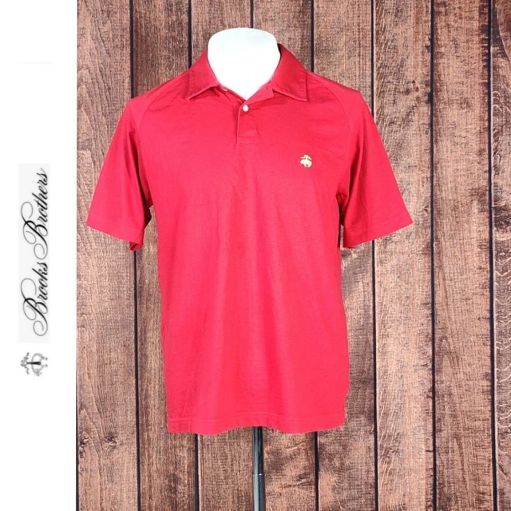 Vtg "346" Gold Logo On Red Soft Cotton Polo Mens Like New